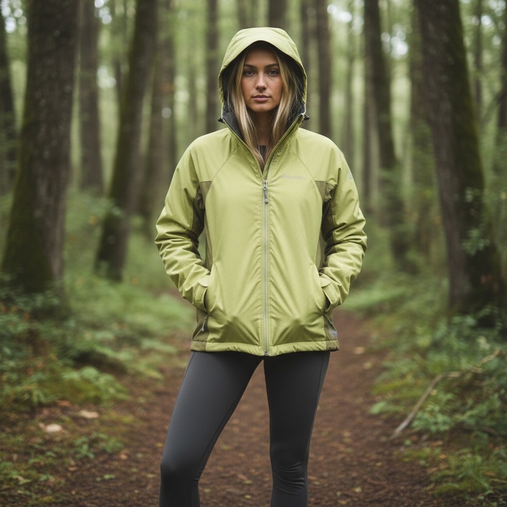 REI Hooded Jacket Womens‎ Small Olive Green Full Zip